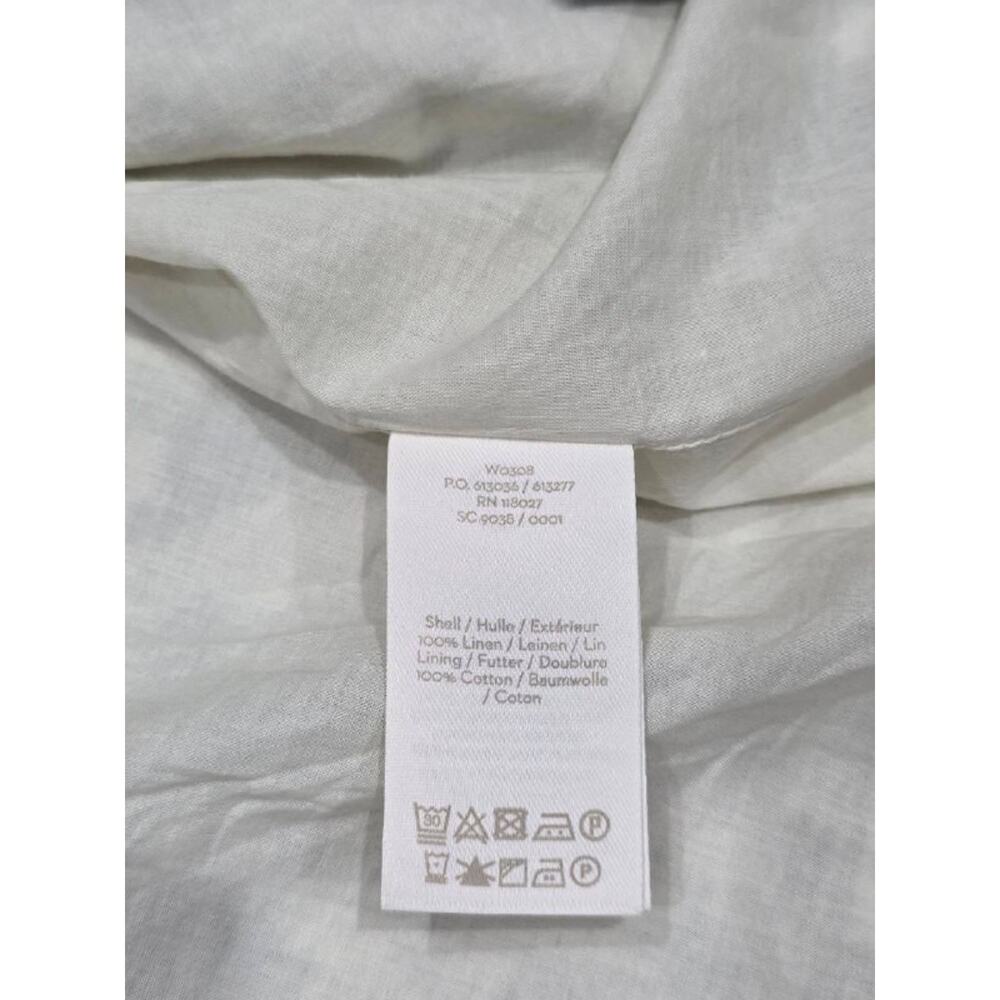 Boden Nancy Linen Midi Dress flower v-neck 8 R White blue A004530 - Picture 8 of 13